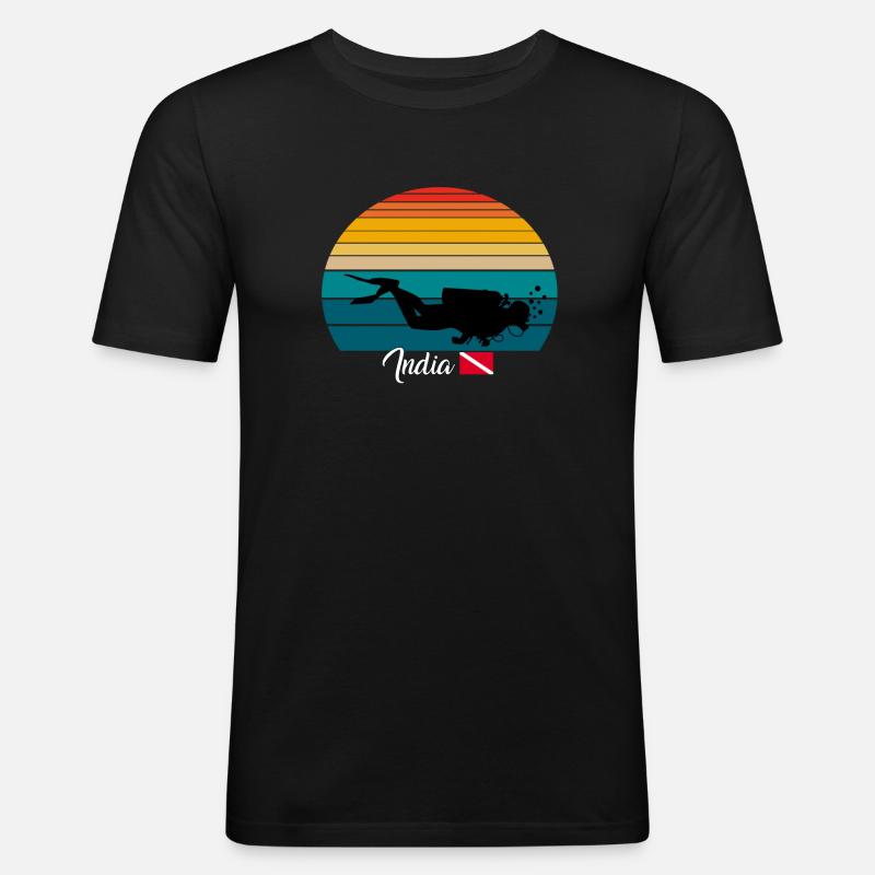 India Scuba Diving Gift - Männer Slim Fit T-Shirt - Schwarz