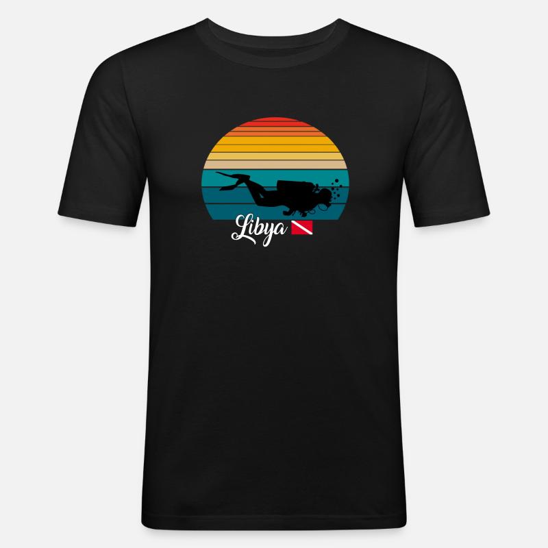 Libya Scuba Diving Gift - Männer Slim Fit T-Shirt - Schwarz