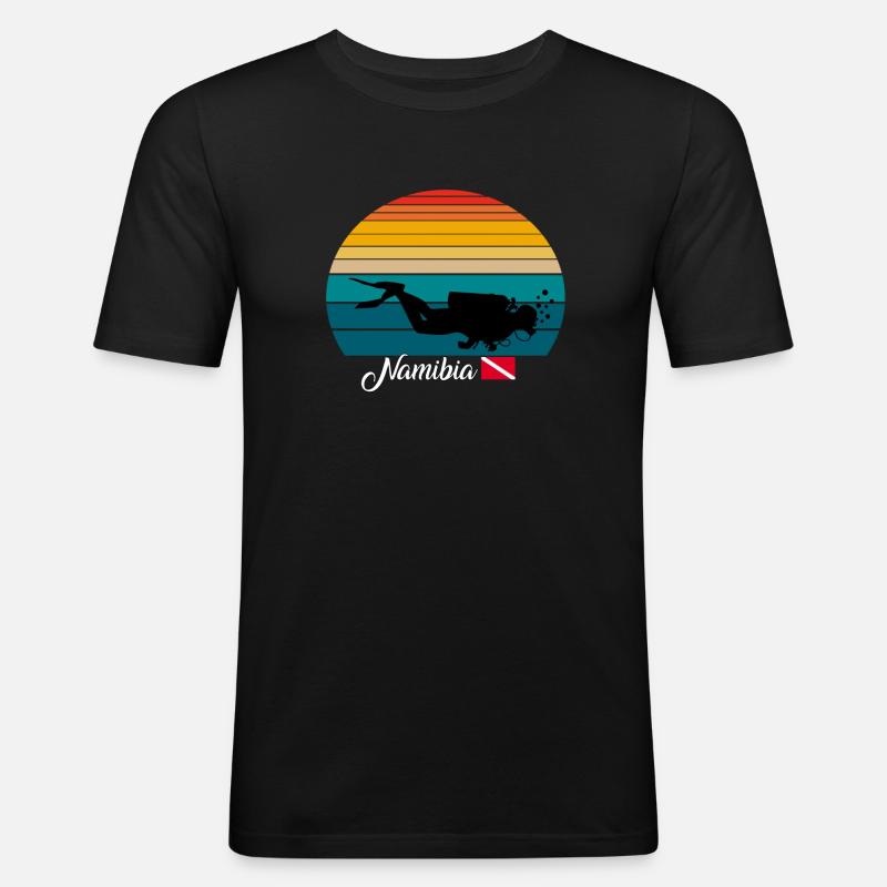 Namibia Scuba Diving Gift - Männer Slim Fit T-Shirt - Schwarz