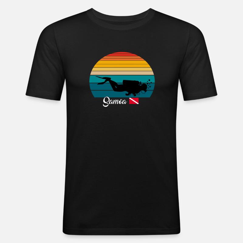 Samoa Scuba Diving Gift - Männer Slim Fit T-Shirt - Schwarz
