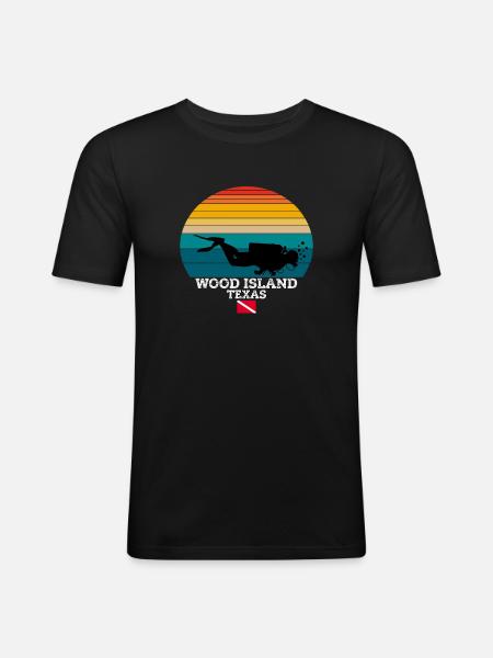 Wood Island US Island Diving - Men's Slim Fit T-Shirt - black