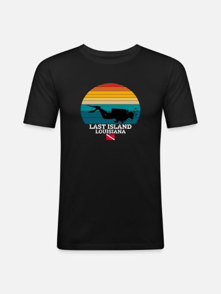 Last Island US Island Diving - Men's Slim Fit T-Shirt - black