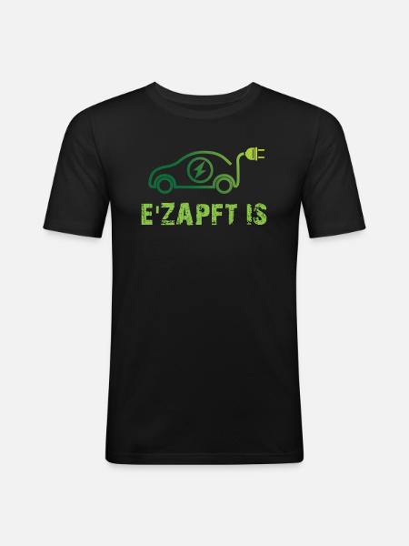 Elektrisches Auto Design - Männer Slim Fit T-Shirt - Schwarz