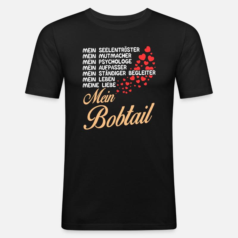 Bobtail - Mein - Männer Slim Fit T-Shirt - Schwarz