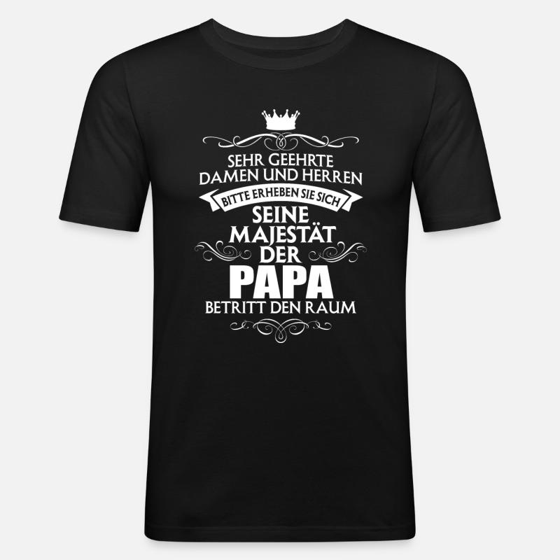PAPA - Männer Slim Fit T-Shirt - Schwarz