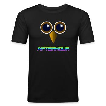 Afterhour Drogen Eule druff - Männer Slim Fit T-Shirt - Schwarz - Vorne - Nik (191cm)