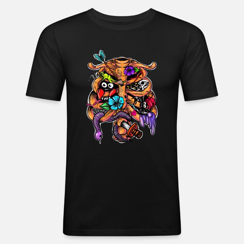 bones and stuff - Men's Slim Fit T-Shirt - black