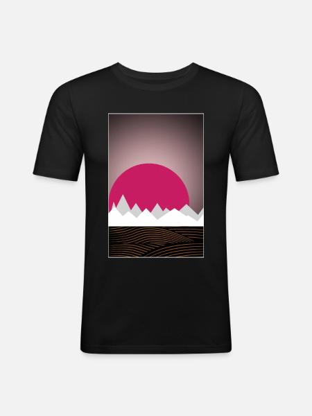 Paysage minimal - T-shirt près du corps Homme - noir