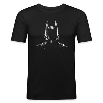 Batman black & white Silhouette - Men's Slim Fit T-Shirt - black - Front - Nik (191cm)