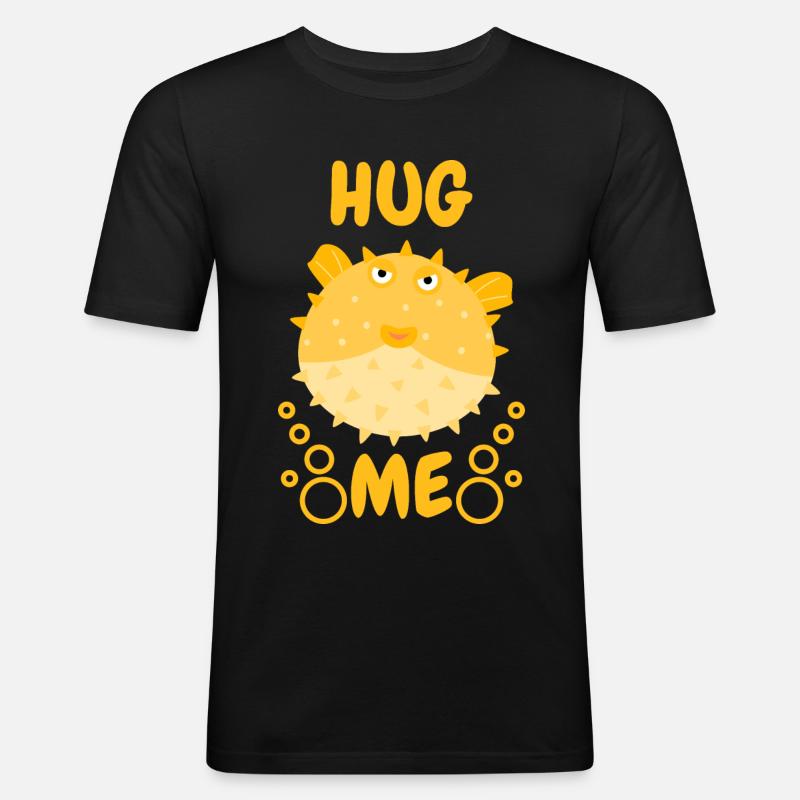 Umarme mich Kugelfisch - Männer Slim Fit T-Shirt - Schwarz