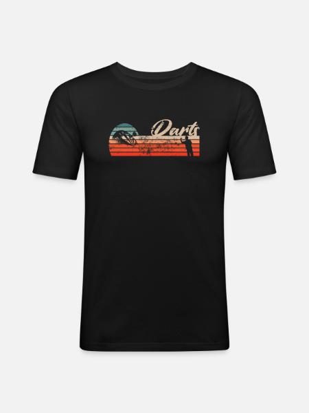 Fléchettes Fléchettes Bullseye Fléchettes - T-shirt près du corps Homme - noir