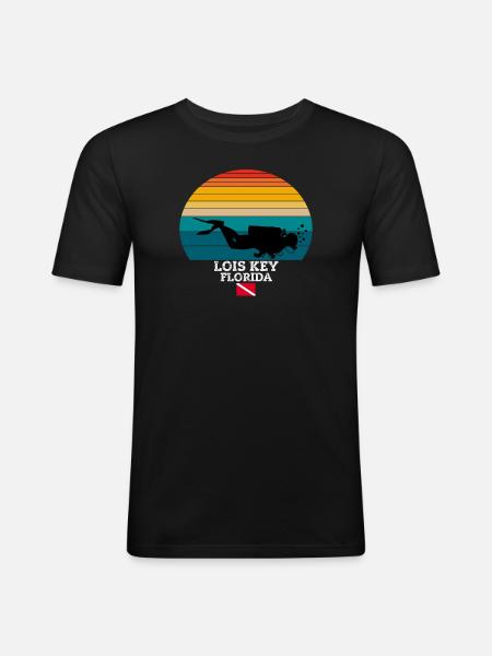 Lois Key US Island Diving - Men's Slim Fit T-Shirt - black