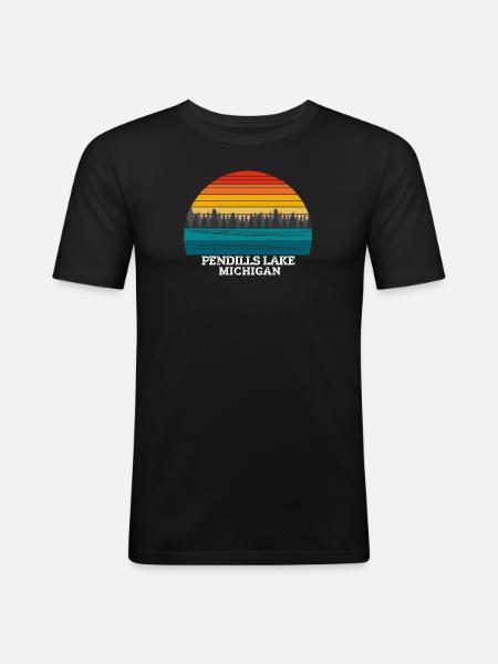 Pendills Lake Michigan - Men's Slim Fit T-Shirt - black