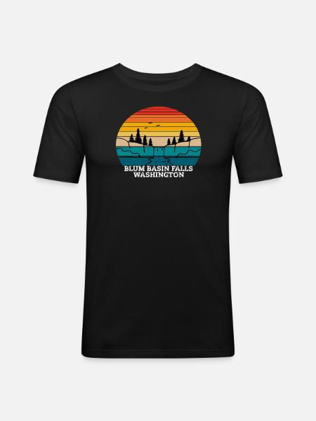 Blum Basin Falls Washington - Men's Slim Fit T-Shirt - black