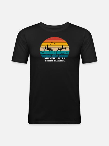 Bushkill Falls Pennsylvania - Men's Slim Fit T-Shirt - black