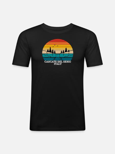 Cascate del Serio Italy - Men's Slim Fit T-Shirt - black