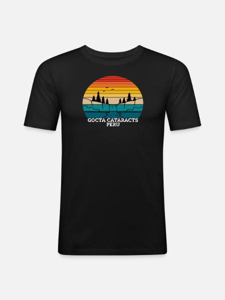 Gocta Cataracts Peru - Men's Slim Fit T-Shirt - black