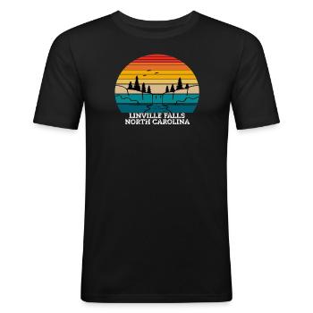 Linville Falls North Carolina - Männer Slim Fit T-Shirt - Schwarz - Vorne - Nik (191cm)
