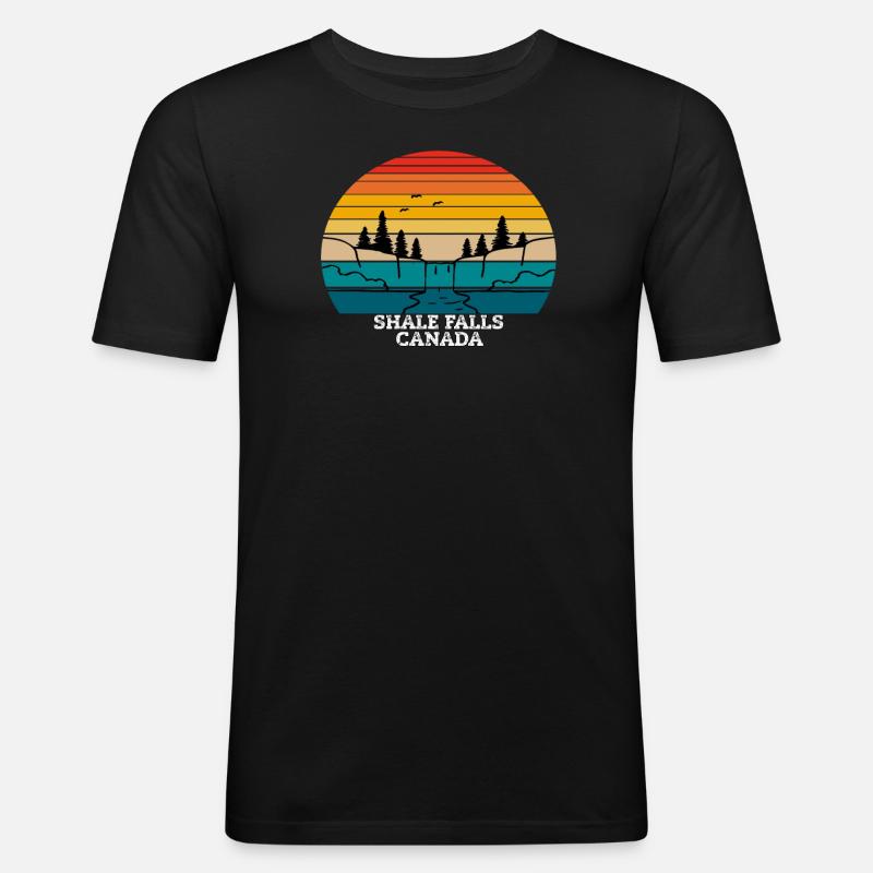 Shale Falls Canada - Männer Slim Fit T-Shirt - Schwarz