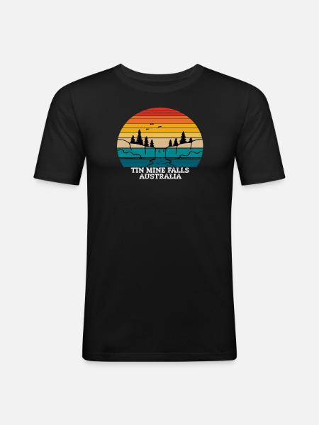 Tin Mine Falls Australia - Men's Slim Fit T-Shirt - black
