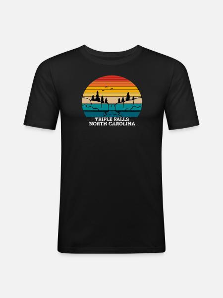 Triple Falls North Carolina - Men's Slim Fit T-Shirt - black