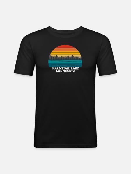 Malmedal Lake Minnesota - Men's Slim Fit T-Shirt - black