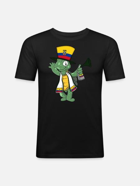 Ecuador Fan Turtle - Men's Slim Fit T-Shirt - black