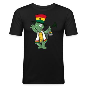 Tortue fan du Ghana - T-shirt près du corps Homme - noir - Devant - Nik (191cm)