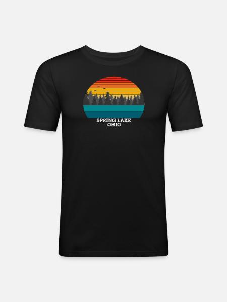 Spring Lake Ohio - Männer Slim Fit T-Shirt - Schwarz