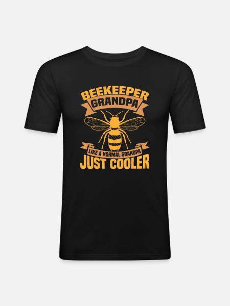 Imker-Opa - Männer Slim Fit T-Shirt - Schwarz
