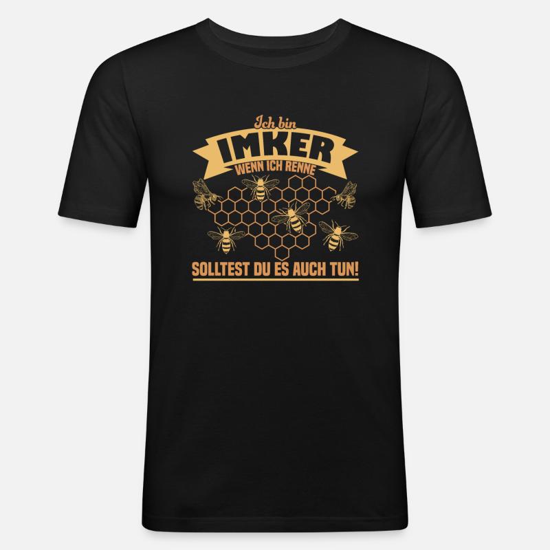 Ich bin Imker - Männer Slim Fit T-Shirt - Schwarz