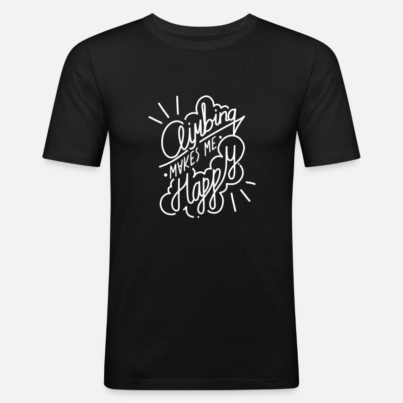 Climbing Klettern Eisklettern - Männer Slim Fit T-Shirt - Schwarz