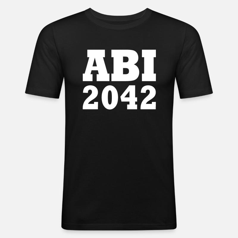Abi 2042 - Männer Slim Fit T-Shirt - Schwarz