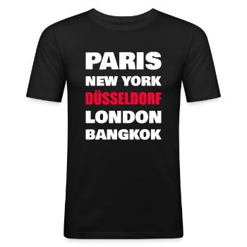 Düsseldorf City of North Rhine-Westphalia - Men's Slim Fit T-Shirt - black - Front - Nik (191cm)