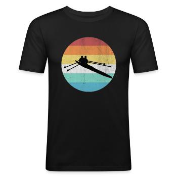 Rowing rower team - Men's Slim Fit T-Shirt - black - Front - Nik (191cm)