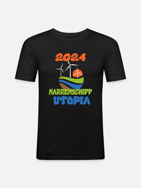 Narrenschiff Utopia, 2024 - Männer Slim Fit T-Shirt - Schwarz