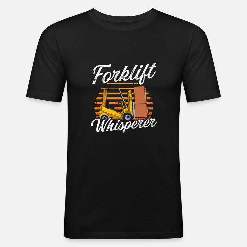 Gabelstapler Staplerfahrer - Männer Slim Fit T-Shirt - Schwarz