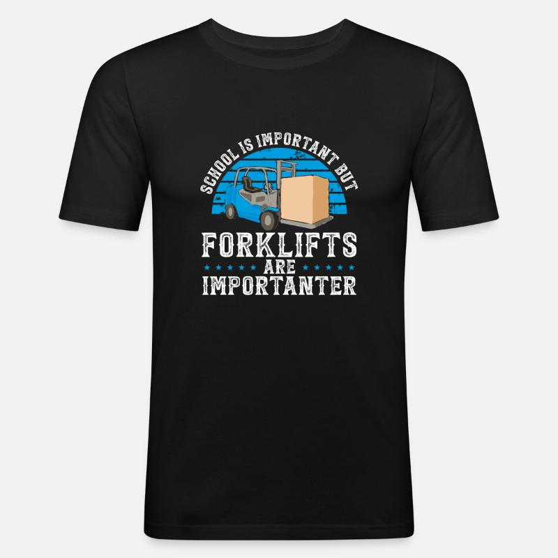 Gabelstaplerfahrer Geschenkidee - Männer Slim Fit T-Shirt - Schwarz