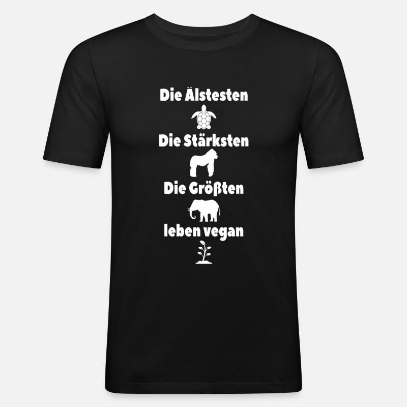 Vegan - Männer Slim Fit T-Shirt - Schwarz