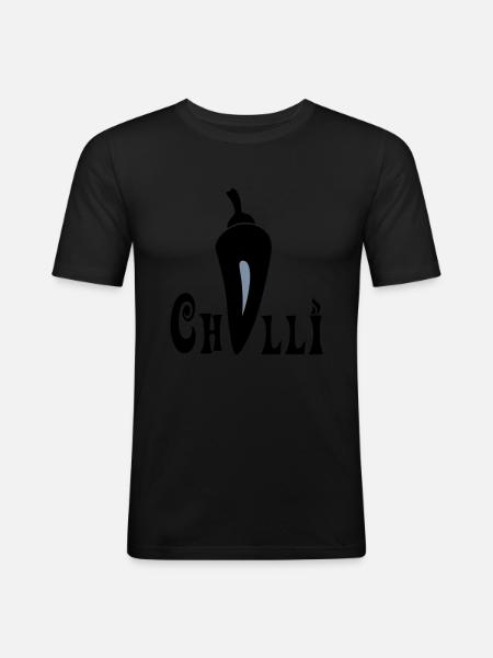 Chilli - Männer Slim Fit T-Shirt - Schwarz