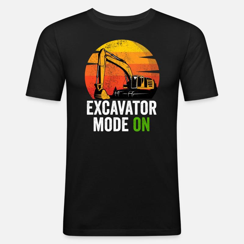 Baggerfahrer Bauarbeiter Bagger - Männer Slim Fit T-Shirt - Schwarz