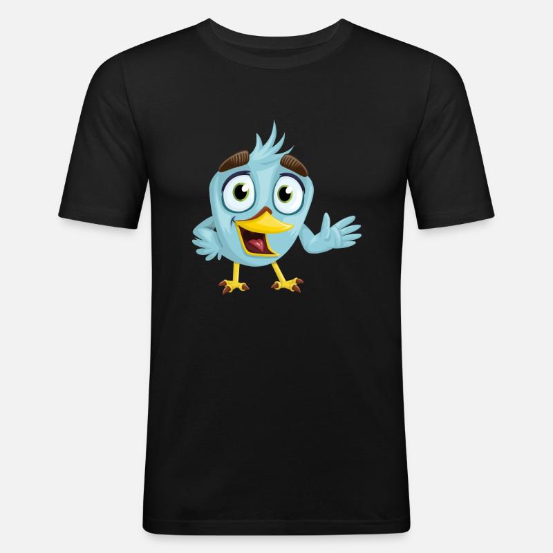 Lustiger blauer Vogel, Geschenkidee - Männer Slim Fit T-Shirt - Schwarz