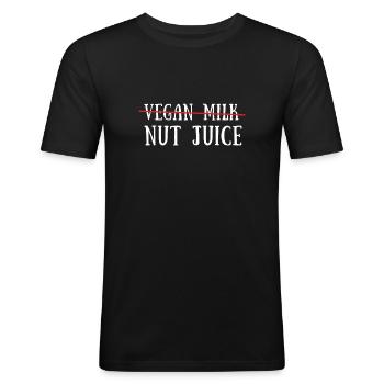 Almond Milk Dairy Free Vegan Milk Plant Based - Men's Slim Fit T-Shirt - black - Front - Nik (191cm)