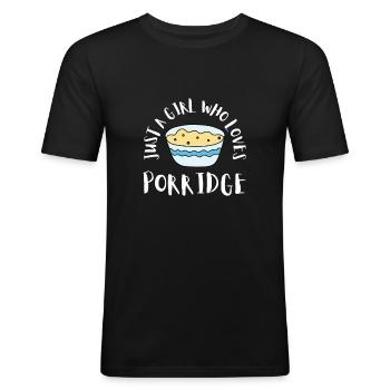 Porridge Cereal Grits Kasha Upma Rice And Oats - Men's Slim Fit T-Shirt - black - Front - Nik (191cm)