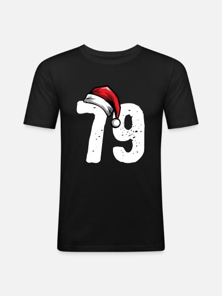 79 Numéro Noël - T-shirt près du corps Homme - noir