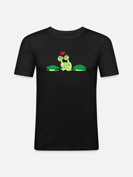 Naked Turtles Making Love - Men's Slim Fit T-Shirt - black