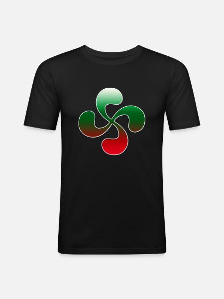 Croix Basque design 101 - T-shirt près du corps Homme - noir