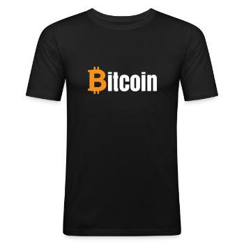 Bitcoin - Men's Slim Fit T-Shirt - black - Front - Nik (191cm)