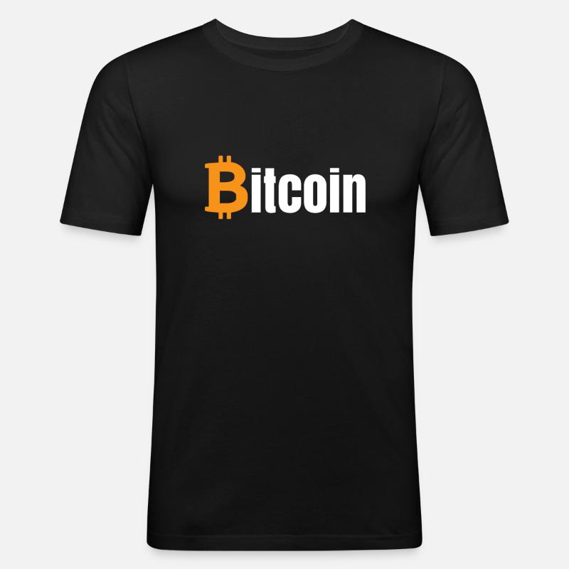 Bitcoin - Maglietta aderente da uomo - nero
