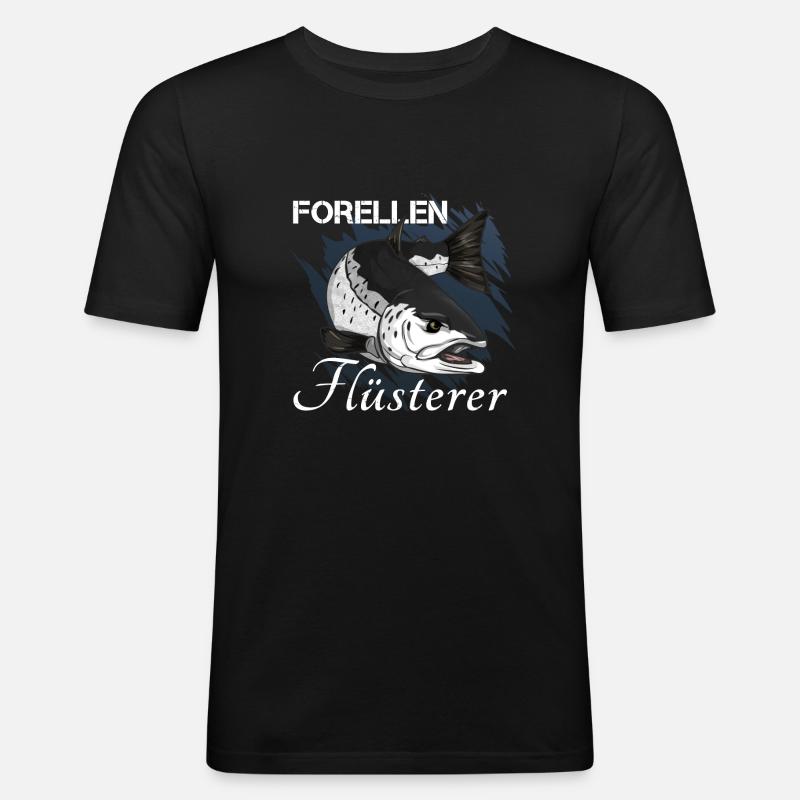 Forellen Flüsterer - Männer Slim Fit T-Shirt - Schwarz